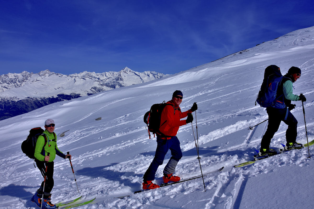 Aufstieg am Homattugletscher